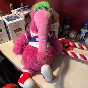 Vintage Pink and Green Plush Robbie Chicago Sox Mascot Toy. Sweet collectors ite